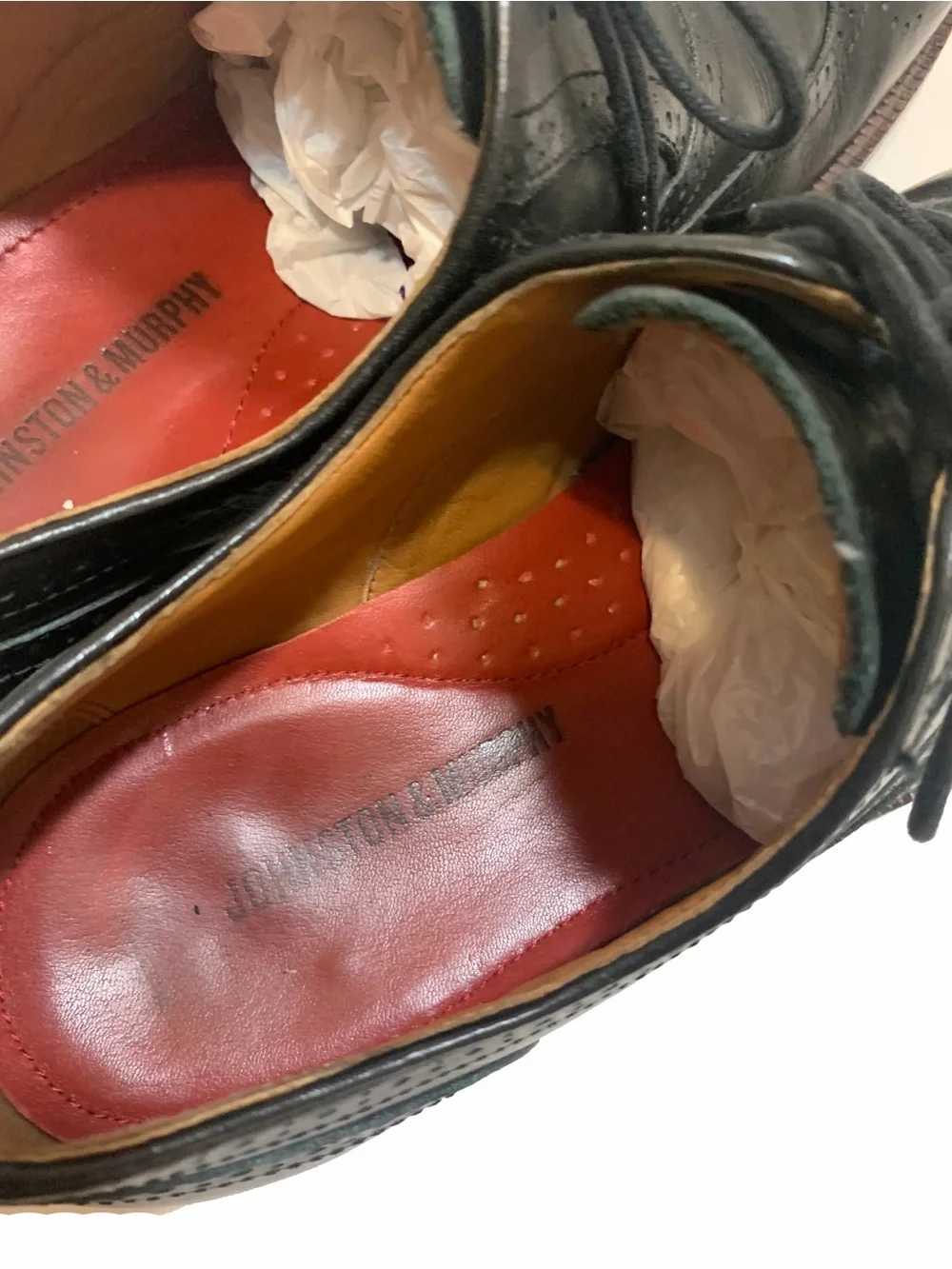 9 / johnston & murphy Black Leather Wingtip Shoes